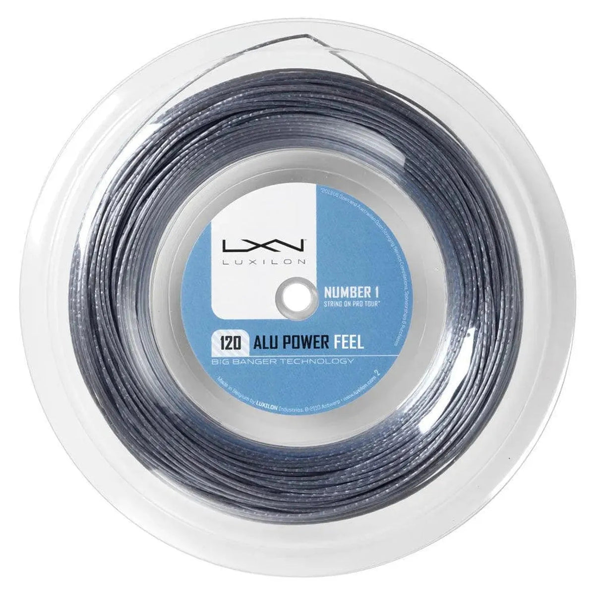 Luxilon ALU Power Feel 125 Reel 200m - Cuerda co-poliéster plateada profesional