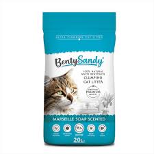 Arena para Gatos Bentysandy Ultra absorbente y Ultra aglomerante 100% Bentonita 20L / 18Kg (JABÓN DE MARSELLA)