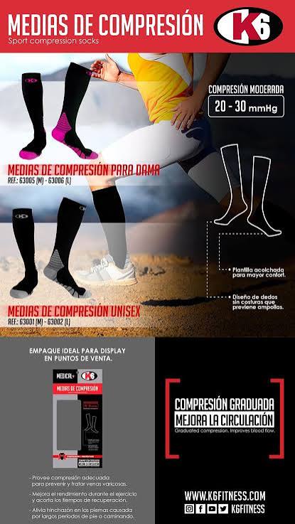Medias De Compresión K6 Para Running (Fucsia)