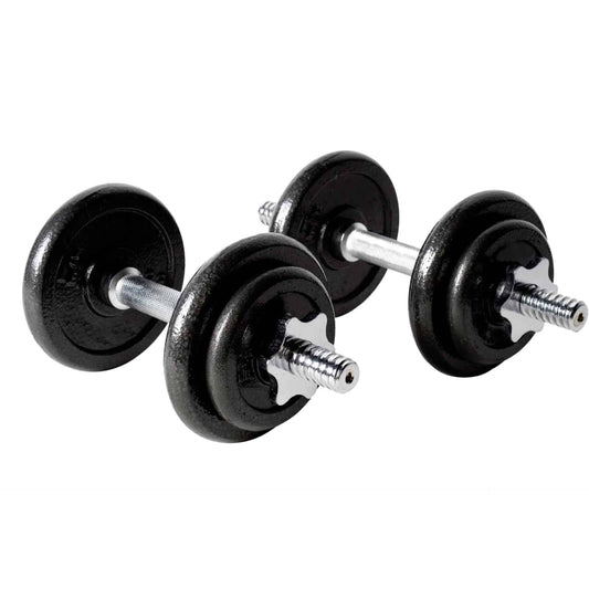 Set De Mancuernas De Hierro En Maleta Plástica K6 15KG