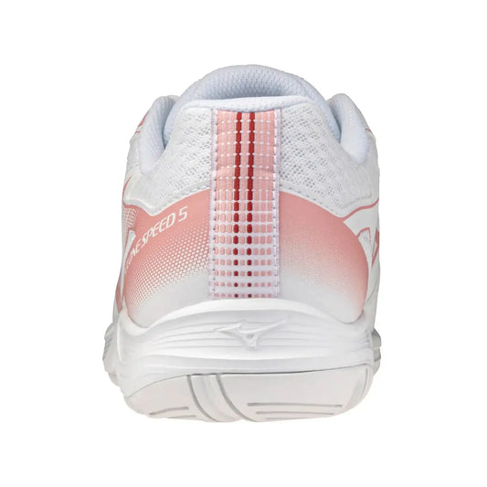 Zapato Indoor Voleibol Mujer Mizuno Cyclone Speed 5 (blanco/rosado)