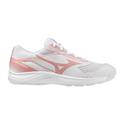 Zapato Indoor Voleibol Mujer Mizuno Cyclone Speed 5 (blanco/rosado)