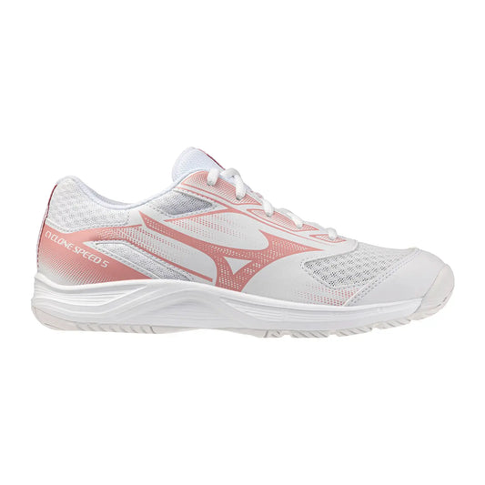 Zapato Indoor Voleibol Mujer Mizuno Cyclone Speed 5 (blanco/rosado)