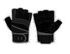 Guante para pesas K6, Doble muñequera, Modelo Ice Border 3 (Negro/Gris)