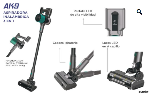 Aspiradora inalámbrica 3 en 1 Air King 9 (AK9)