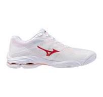 Zapato Indoor Voleibol Mujer Mizuno Wave Lightning Pro (blanco/rojo)