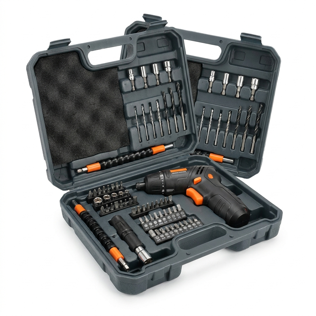 Kit Destornillador Eléctrico Recargable 48 piezas con maletín de almacenamiento