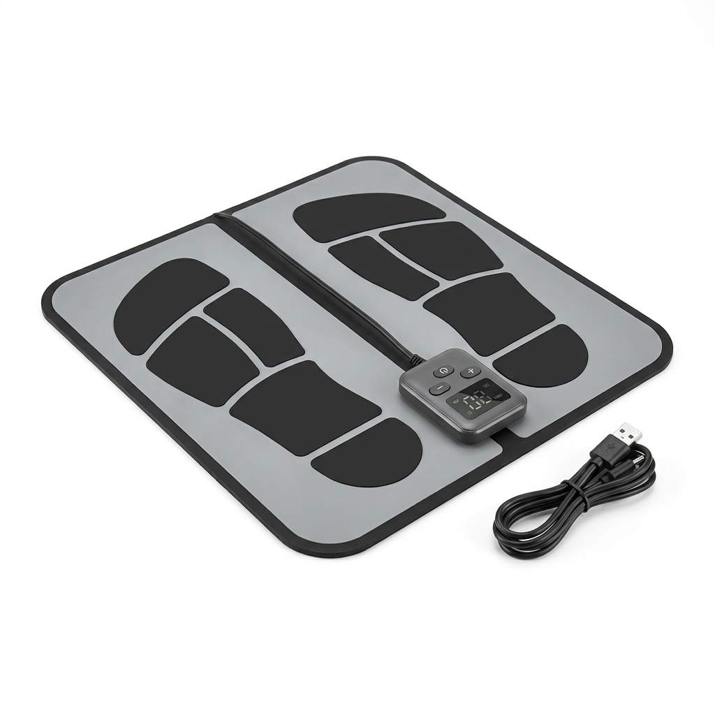 Tapete Masajeador EMS para Pies con control remoto y cable USB