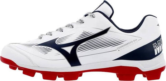 Tacos Beisbol Mizuno Cushion Revo Dia Jr (Blanco y Negro)