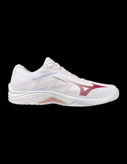Zapato Indoor Voleibol Mujer Mizuno Wave Lightning Pro (blanco/rojo)