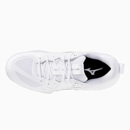 Zapato Voleibol Mujer Mizuno Wave Momentum Pro (BLANCO Y PLATEADO)