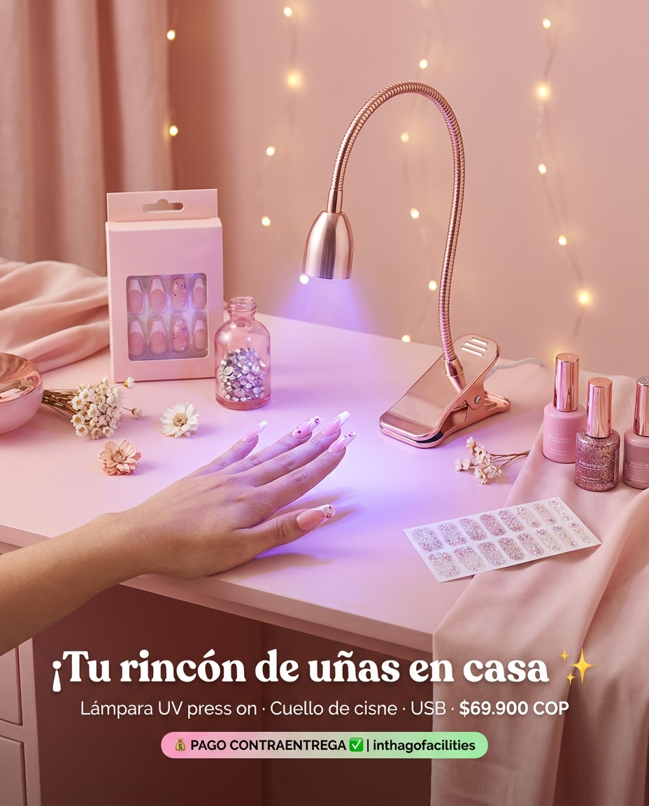 Lámpara UV Portátil para Uñas Press On — Cuello de Cisne
