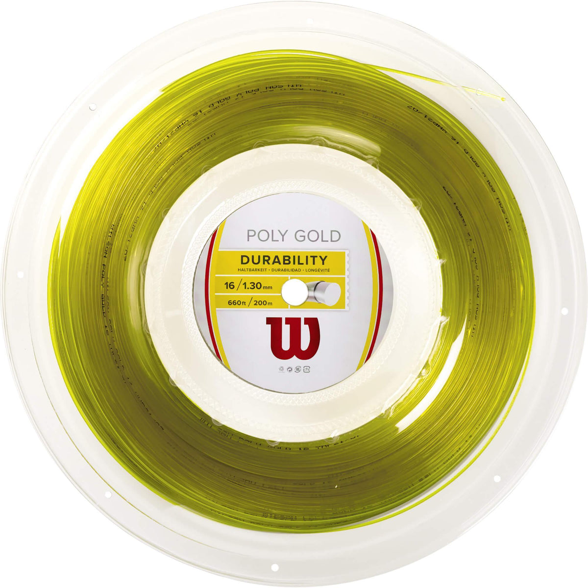 Wilson Poly Gold WRZ904900 - Rollo 200m cuerda tenis co-poliéster